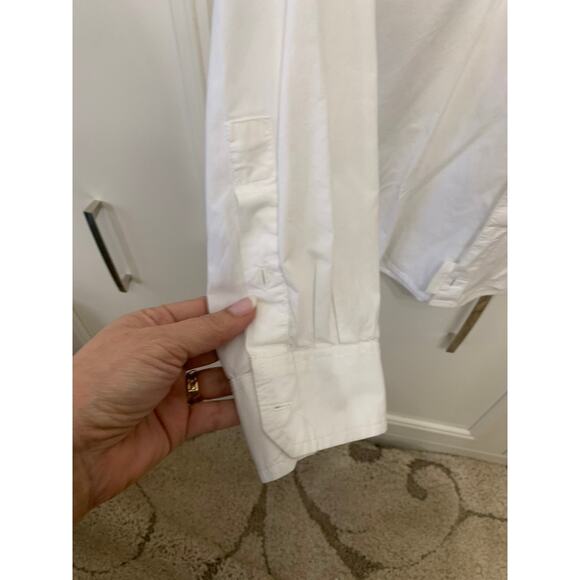 Native Code Men's White Button-Up Shirt Blue Stripes‎ Long Sleeve Casual Medium - Picture 4 of 5